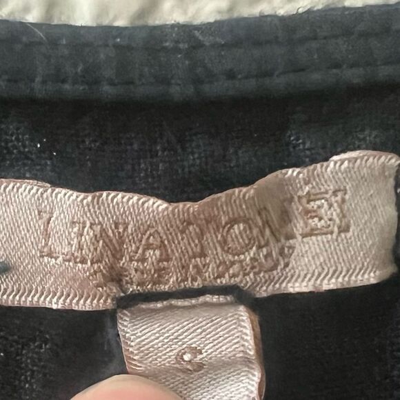 Lina Tomei Mini Dress with Beaded Neckline Sz S Linen Pockets Made in Italy - Picture 9 of 9